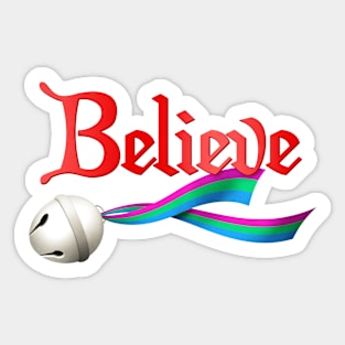 Believe Polysexual Pride Jingle Bell Sticker